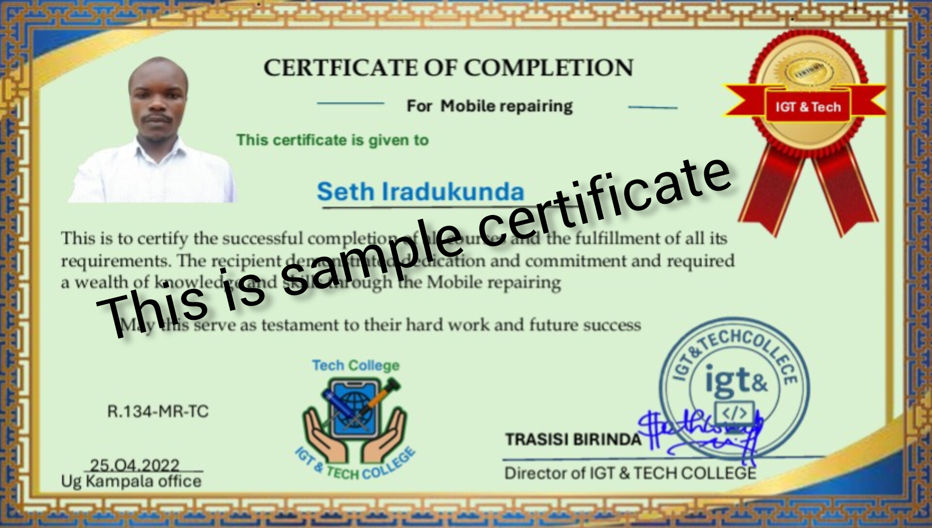igt tech college Certificate in mobile repairing
